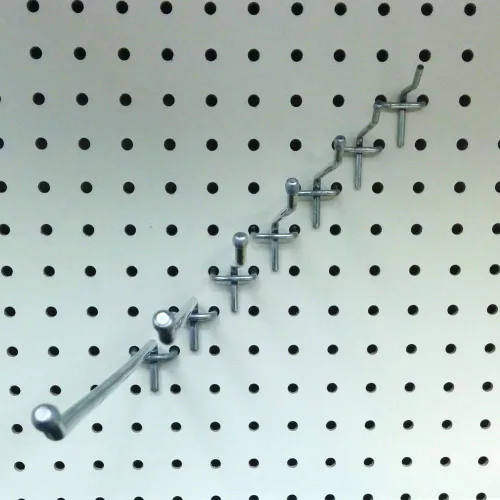 Miniatura 3 de Ganchos de clavija de 1 pulgada, ganchos para panel de exhibición de tablero perforado, paquete de 40