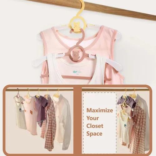 Miniatura 4 de HGYZE Perchas para armario de bebé, ultrafinas, antideslizantes y extensibles, para ropa de recién nacidos, 20 piezas de regalo amarillo, percha 20