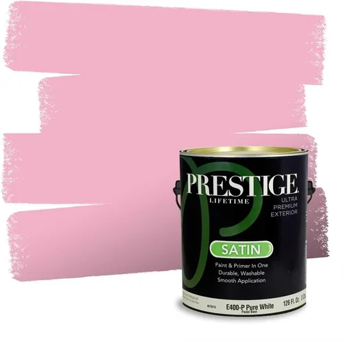 Miniatura 137 de Prestige Paints Pintura exterior e imprimación en uno, 1 galón, plano, coincidencia comparable de Valspar* Amber Rose*