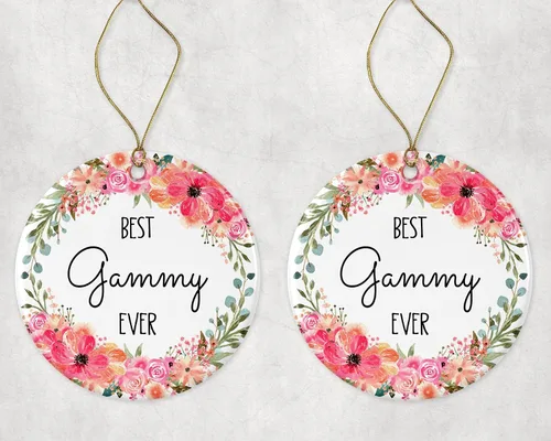 Miniatura 3 de Best Gammy Ever Adorno de Navidad, adorno de Navidad de flores gammy, adorno de Navidad para Gammy de hijo, hija, regalos de nanna, adorno
