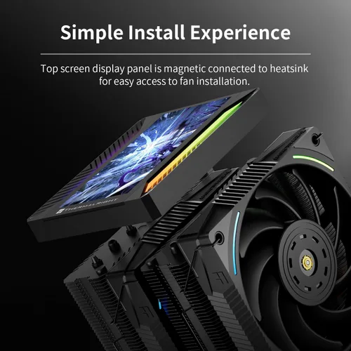 Miniatura 7 de Thermalright Peerless Assassin 120 Vision MAX ARGB Enfriador de aire negro para CPU, radiador de doble torre 2150RPM, pantalla IPS de resolución