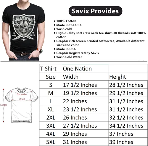 Miniatura 3 de One Nation One Team - Camiseta unisex de cuello redondo con diseño de calavera y espada en negro y blanco y plateado