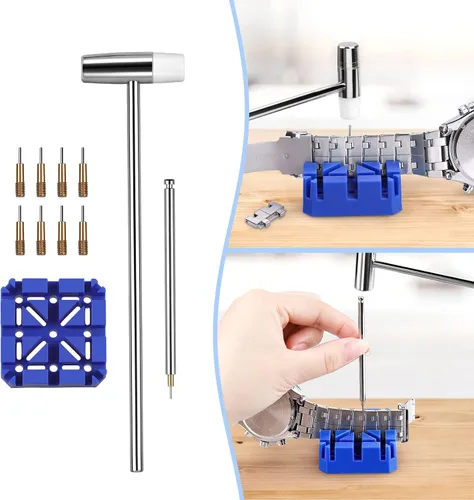 Miniatura 6 de JOREST Kit de reparación de relojes, para reemplazo de batería de reloj y ajuste de correa de reloj y limpieza de relojes, removedor de espalda