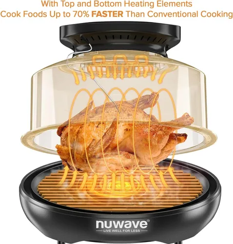 Miniatura 2 de Nuwave Horno de convección por infrarrojos con freidora de aire, cocina fresco o congelado, sin descongelar ni precalentar, calor 360, cocina desde