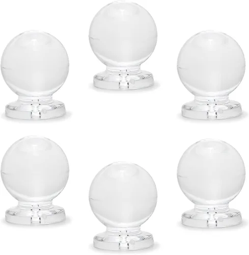 Miniatura 10 de MroMax 2 piezas de mango pequeño, perilla acrílica de diamante, mini perillas autoadhesivas, perilla de tamaño pequeño de 0.748 in de diámetro