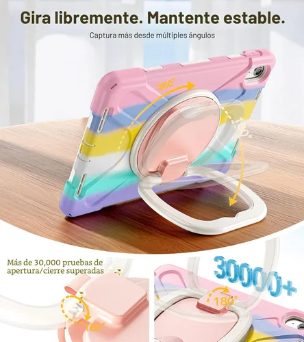 Miniatura 7 de BRAECN Funda para iPad (A16) de 11ª/10ª generación de 11 pulgadas/10.9 pulgadas 2025/2022, funda de silicona resistente con protector de pantalla