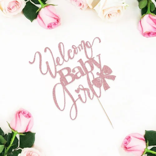 Miniatura 9 de Decoración de bienvenida para tartas de bebé niña, baby shower, baby shower, recién nacida, espectáculo de género para niña, decoración de fiesta