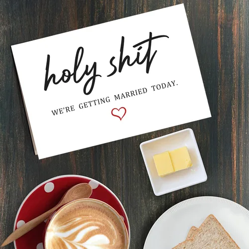 Miniatura 6 de Qiliji Tarjeta de compromiso de gato linda, divertida tarjeta de felicitación de boda, tarjetas de juego de palabras "You're Getting Meow-ied Married
