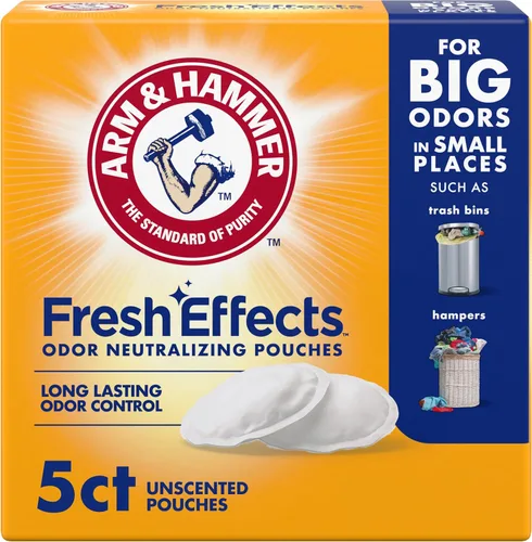 Bolsas de bicarbonato de sodio Arm & Hammer Fresh Effects, desodorante sin fragancia neutralizador de olores para frescura duradera en zapatos,