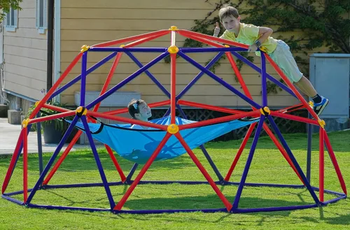 Miniatura 14 de Zupapa Cúpula de escalada de 10 pies, gimnasio de jungla para exteriores para niños con agarre para escalar - Escalador de cúpula geométrica