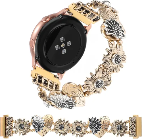 Correas elásticas de metal compatibles con Samsung Galaxy Watch Active 2 de 1.575 pulgadas, 1.732 pulgadas, Active 1.575 pulgadas/Galaxy Watch 3
