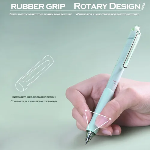 Miniatura 7 de DUNBONG - Bolígrafos retráctiles de punta porosa de 0,5 mm, clip metálico, soporte antideslizante, bolígrafos de gel de tinta negra, Caja de 6