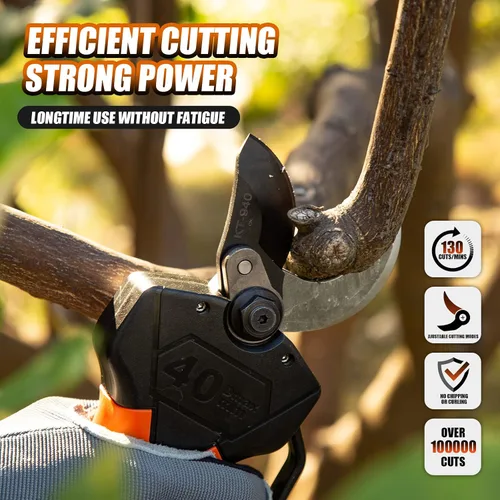 Miniatura 6 de Tijeras de poda eléctricas inalámbricas de 40MM, Tijeras de poda profesional Kebtek alimentadas por batería de 18V con motor sin escobillas, 2