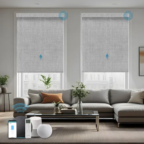 Miniatura 24 de Persiana Motorizada, Compatible con Homekit Thread-Enabled, Persianas Inteligentes 100% Opacas con Control Remoto, Persiana Enrollable Eléctrica