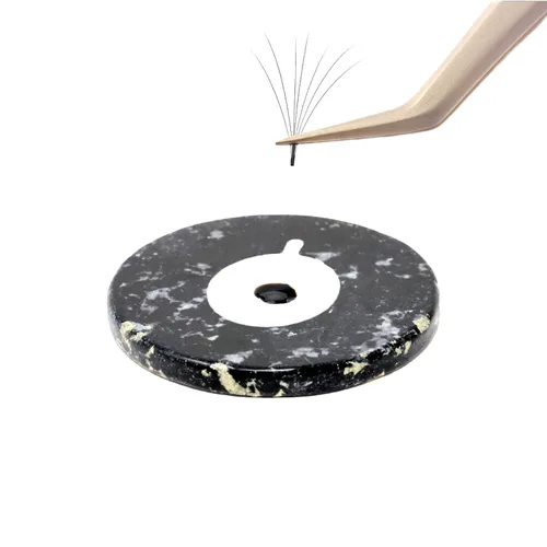 Miniatura 4 de Honbay 6 soportes redondos de jade para extensiones de pestañas de ojos falsos (negro)