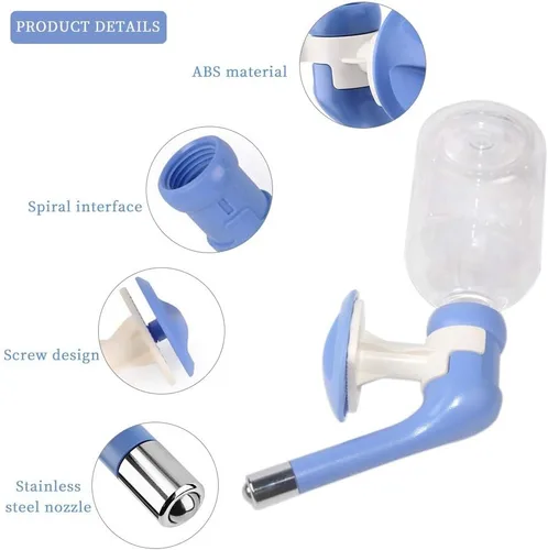 Miniatura 6 de Andiker Botella de agua para perros para jaula, dispensador de agua para perros sin goteo de 11.8 fl oz, ajustable y desmontable, instalado