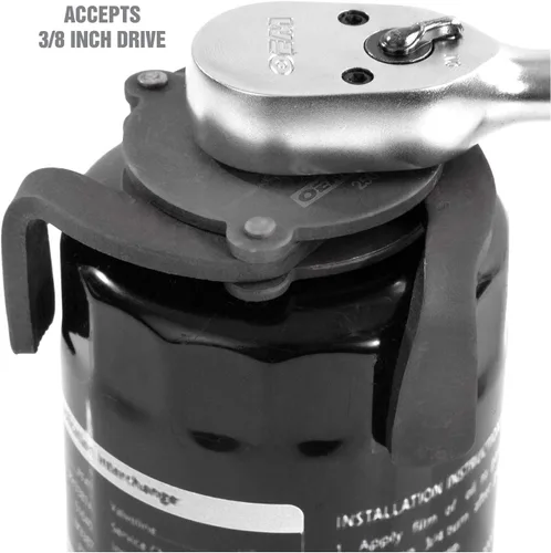 Miniatura 4 de OEMTOOLS 25017 2-1/2" x 3-7/8" 3-patas Spin-On estilo llave de filtro de aceite, llave de filtro de aceite ajustable, negro