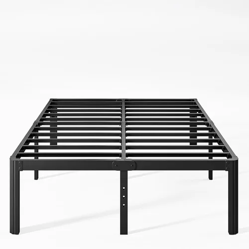 Miniatura 21 de Marco de cama King de metal de 16 pulgadas de alto, no necesita somier, plataforma de marco de cama de tamaño King resistente, sin ruido, fácil
