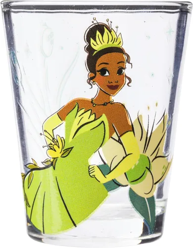 Miniatura 5 de Silver Buffalo Disney Princess With Ariel, Belle, Tiana y Cenicienta - Juego de 4 mini vasos de 1.5 onzas Disney Princess y su símbolo icónico