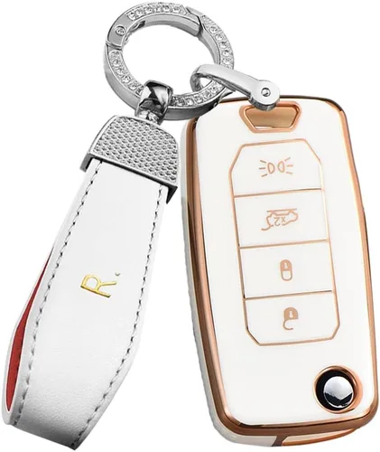 Miniatura 16 de ontto Funda para llavero de TPU para Jeep Renegade 2015-2020 con control remoto abatible, elegante funda para llavero de automóvil, funda para beige