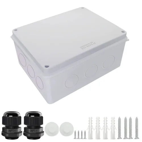 Miniatura 9 de LeMotech - Caja de conexiones, caja eléctrica IP55, resistente al agua, a prueba de polvo, plástico ABS, para proyectos electrónicos, color blanco