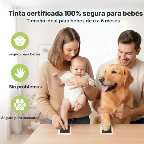 Miniatura 4 de Kit de 4 manos y huellas de bebé sin tinta, almohadilla de tinta sin desorden para recuerdos de recién nacidos, kit de huellas de nariz de perro