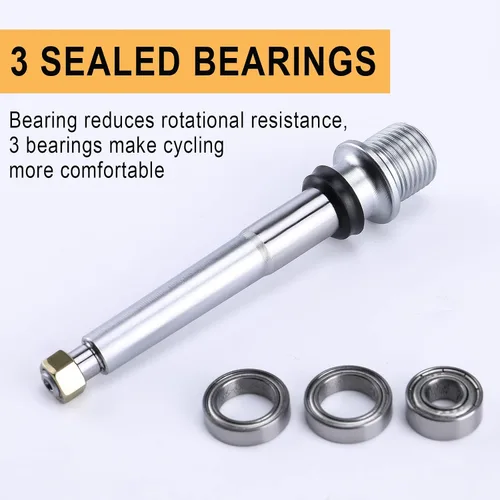 Miniatura 4 de Pedales de bicicleta de carretera/montaña – 3 rodamientos de 9/16 pulgadas de aleación de aluminio – Pedal de bicicleta de montaña con clavos