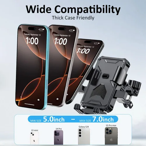 Miniatura 5 de Soporte de teléfono para bicicleta, soporte de teléfono para manubrio para bicicleta y motocicleta, scooter eléctrico, bicicleta de montaña, soporte