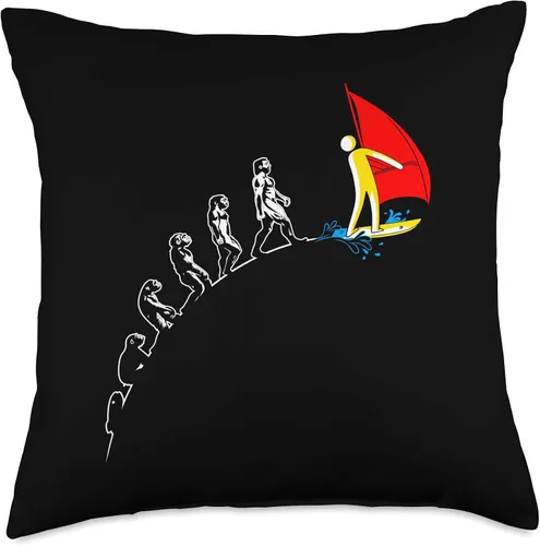 Miniatura 4 de Windsurf Funny Windsurfing Evolution Throw Pillow