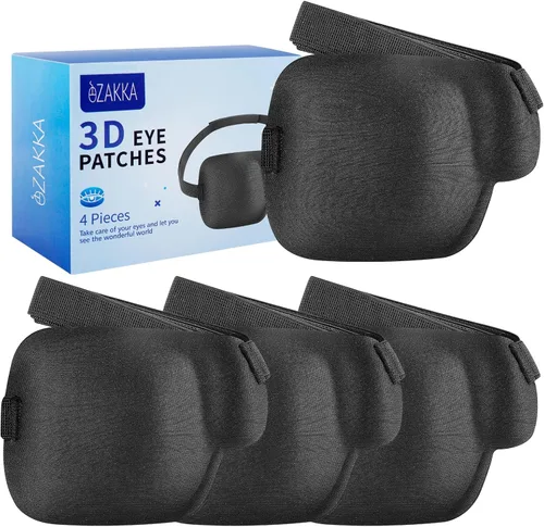 Miniatura 9 de eZAKKA Parches para ojos para adultos, parche médico para ambliopía, estrabismo con hebilla, azul marino con estrella blanca (derecha)