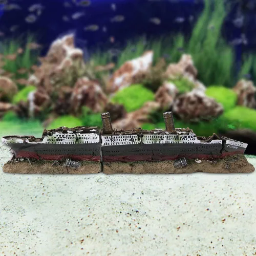 Miniatura 5 de JTLB Titanic - Modelo sumergible naufragado 24 × 10 × 3.5 in Titanic Lost Wrecked Boat Ship Aquarium Decoration Ornament Wreck Ornaments
