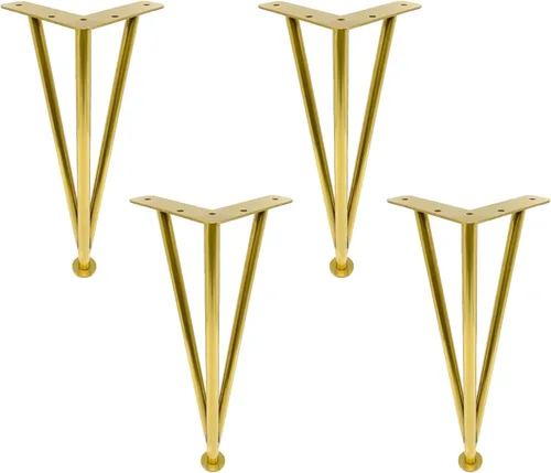 Miniatura 11 de Patas modernas de horquilla doradas, patas ajustables de metal para muebles de acero inoxidable, patas de gabinete de cocina y baño, patas