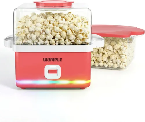Miniatura 9 de Máquina de palomitas de maíz con cuenco, máquina eléctrica de palomitas de maíz de 12 tazas para noches de cine en casa y fiestas, máquina de Azul