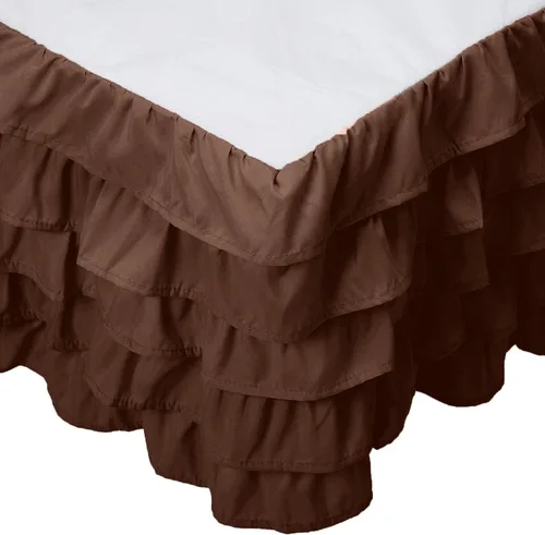 Miniatura 7 de Elegant Comfort Leila Collection - Falda de cama con múltiples volantes, 1500 hilos por pulgada cuadrada, calidad egipcia, con volantes antipolvo