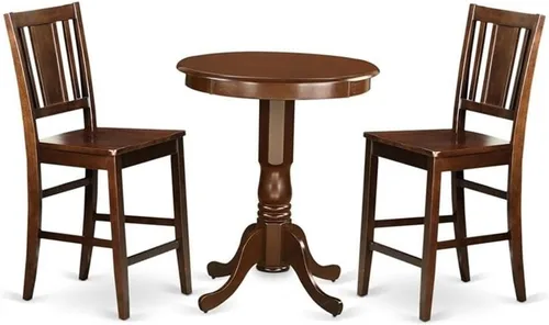 Miniatura 8 de East West Furniture EDBU3-MAH-LC - Juego de mesa de comedor de 3 piezas, altura de mostrador, 30 x 30, caoba