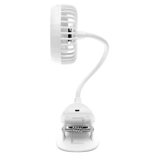 Miniatura 2 de O2COOL Ventilador de clip de batería USB recargable de 5 pulgadas, ventilador ajustable con 3 velocidades, cuello ajustable, cuello de cisne largo