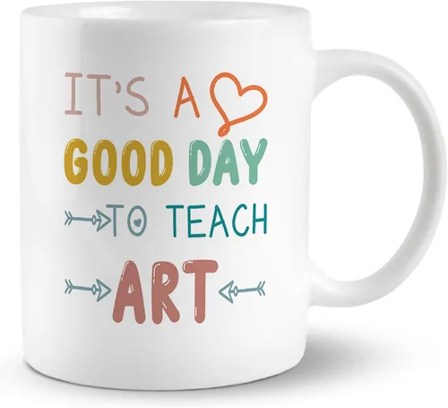 Taza de cerámica de 11 onzas para profesores de arte, regalo de agradecimiento para profesores, regalo de agradecimiento para profesores, regalos de