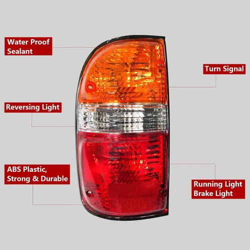 Miniatura 2 de Rongxu - Conjunto de luz trasera automática compatible con Tacoma 2001 2002 2003 2004, lámpara trasera de luz de freno del lado del conductor, Lado