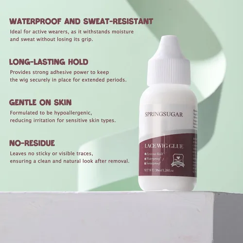 Miniatura 6 de Kit de pegamento para peluca + removedor de pegamento de peluca de encaje, kit de pegamento de peluca resistente al agua, pegamento de encaje