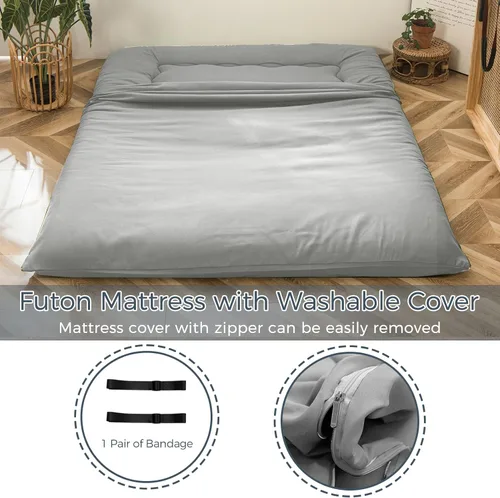 Miniatura 2 de MAXYOYO Colchón japonés extra grueso de 6 pulgadas, colchón plegable de tatami, colchón de suelo para adultos, colchón enrollable, colchón