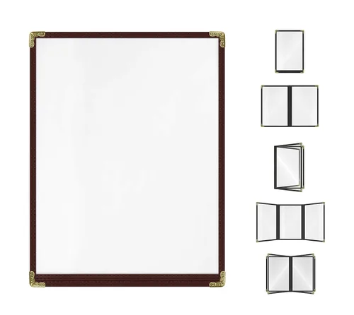 Miniatura 50 de Goodsmart - Fundas para menú de restaurante, paquete de 25 unidades, color negro, 2 vistas, soportes para menú de carga superior, cubiertas