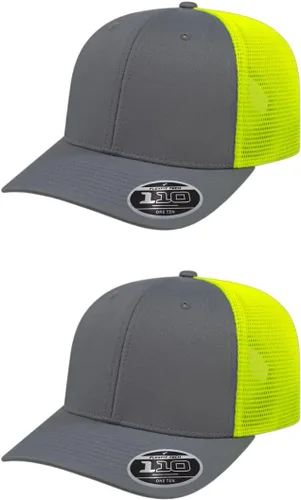 Miniatura 45 de Cap America i8502 Flexfit 110 Premium - Gorra de camionero de perfil medio con 6 paneles de malla trasera con protección UV y cierre ajustable Azul