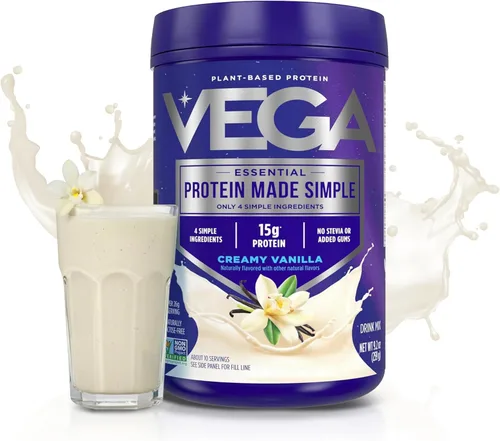 Miniatura 2 de Vega Proteína hecha simple, vainilla, sin estevia vegana a base de plantas en polvo, saludable, sin gluten, proteína de guisante para mujeres