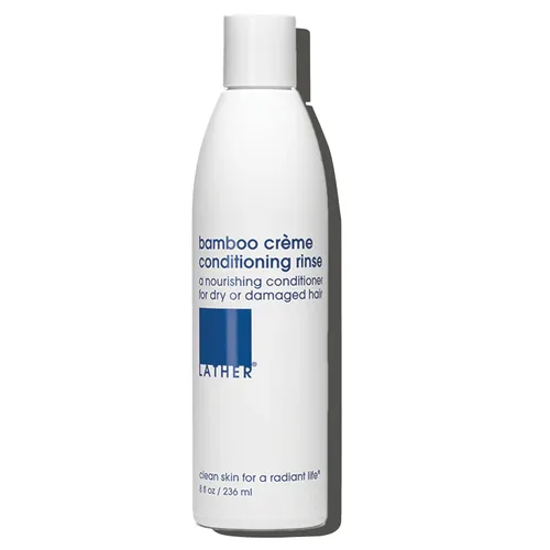 LATHER Acondicionador de enjuague de crema de bambú | Acondicionador de aceite esencial | Acondicionador con bambú, aceite de jojoba y aloe vera |