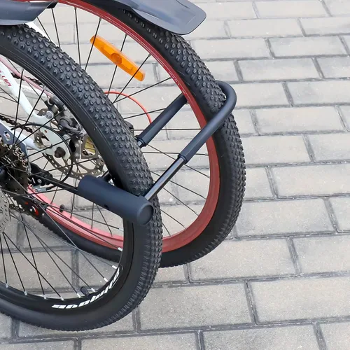 Miniatura 2 de Bloqueo en U para bicicleta de alta resistencia, grillete de 0.630 in y cable de seguridad de 4 pies/6 pies de longitud con soporte de montaje Large