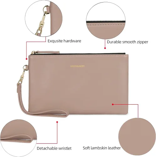 Miniatura 3 de DORIS&JACKY Cartera de cuero con correa para la muñeca