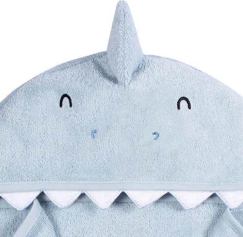 Miniatura 4 de Gerber Baby juego de 4 piezas de toalla con capucha y toallitas con personajes de animales, Tiburón Azul, talle único Azul (Blue Shark)