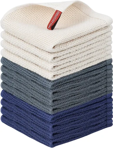 Miniatura 24 de Nialnant - Toalla de cocina 100% algodón, tejido gofre, suave, absorbente y de secado rápido, toallas para secar platos, trapos de limpieza - Multi