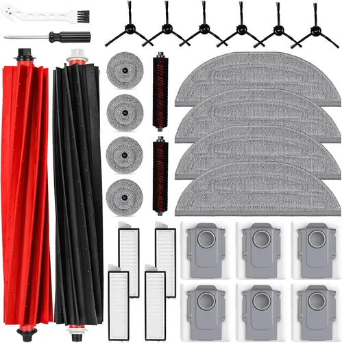 Miniatura 10 de Juego de 8 almohadillas de limpieza para aspiradora robot Roborock QV 35A/Saros 10R/Q Revo/Qrevo S/Qrevo Pro/Qrevo Plus/Qrevo Master/Qrevo