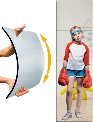 Espejo de Puerta Irrompible de Cuerpo Completo, Espejo de Cuerpo Completo para Niños, Paquete de 4 de 16 x 16 pulgadas, Espejos Largos de Plexiglás